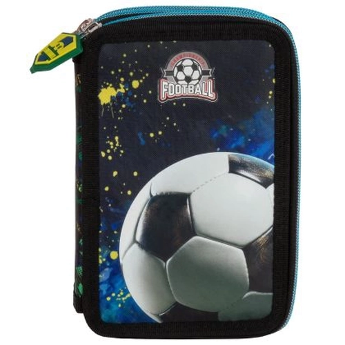 Пълен ученически детски несесер с 2 ципа Football 20 PAT77712