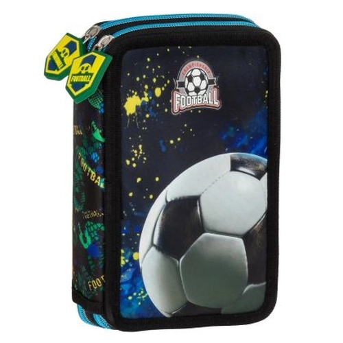 Пълен ученически детски несесер с 2 ципа Football 20 PAT77712