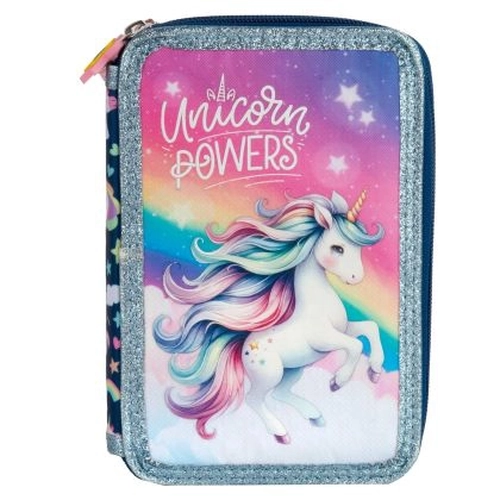 Детски пълен ученически несесер с 2 ципа Unicorn 16 PAT77724