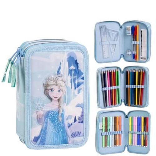 Ученически пълен детски несесер с 3 ципа Frozen  PAT77796