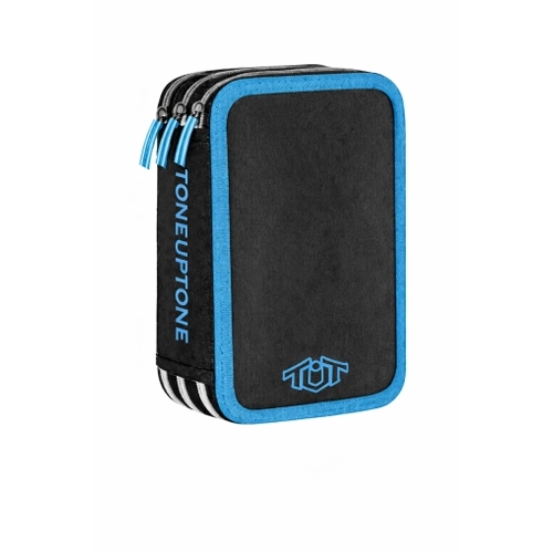 Детски пълен несесер със сини кантове с 3 ципа TUT Neon PAT77875