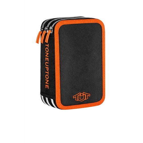 Детски пълен несесер с оранжеви кантове с 3 ципа Tut Neon PAT77880