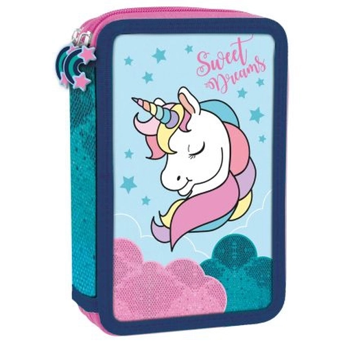 Детски несесер с ученически пособия Unicorn с 2 ципа PAT77980