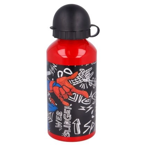 Червена детска метална бутилка Spiderman 400 мл PAT78599