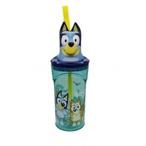 Детска чаша със сламка и 3D фигура Bluey  PAT78612
