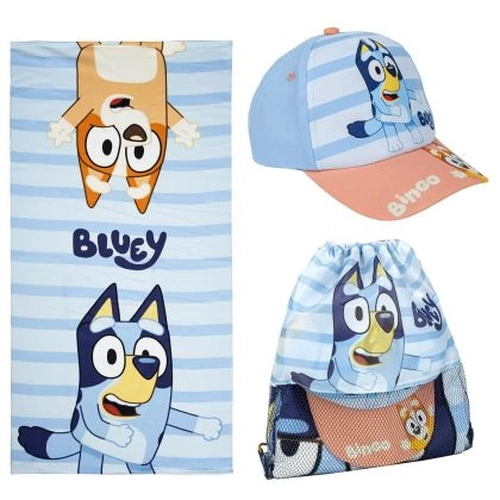Детски комплект шапка и плажна кърпа в сак Bluey  PAT78798