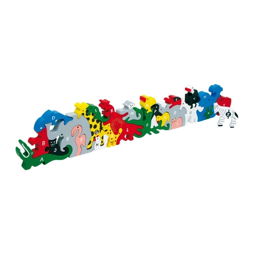 Small Foot Пъзел Животни, с букви и цифри, дървен, 26 части PAT81451