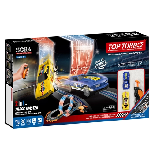 SOBA Top Turbo Състезателна Писта с Лупинг Светеща 2 Коли 1:64 295см. PAT81860