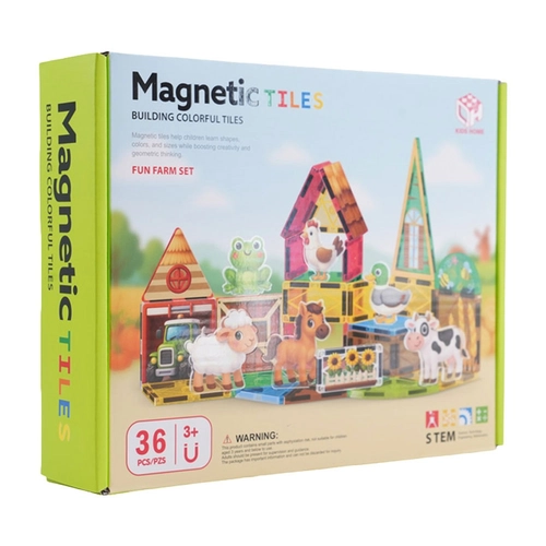 Magnetic Tiles Магнитен Конструктор с Животни 36ч. PAT81918