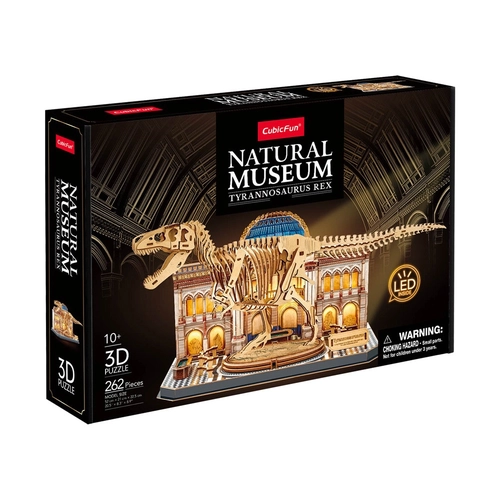 Cubic Fun Пъзел 3D Natural Museum Скелет на T-REX с LED светлини PAT81930