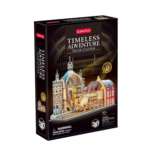 Cubic Fun Пъзел 3D Timeless Adventure Влакова Гара с LED светлини PAT81932