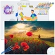 Детски комплект Рисуване по номера Огнени макове 40х60см  - 2