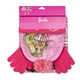 Детски розов комплект шапка, шал, ръкавици Barbie  - 6