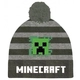 Сива детска шапка с помпон Minecraft  