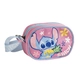 Розова малка овална детска чанта с дълга дръжка Stitch  - 1