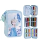 Ученически пълен детски несесер с 3 ципа Frozen   - 1