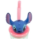 Детска чаша със сламка и 3D фигура Stitch Flowers  - 3